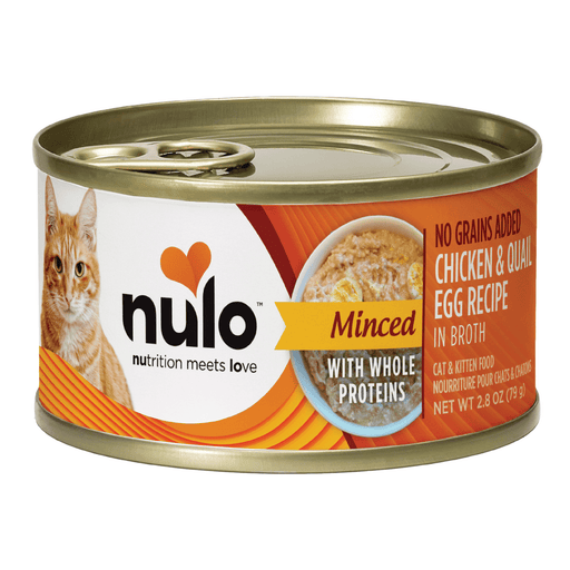 Nulo Minced with Whole Proteins Chicken & Quail Egg Recipe for Cats - 2.8 oz can - front package