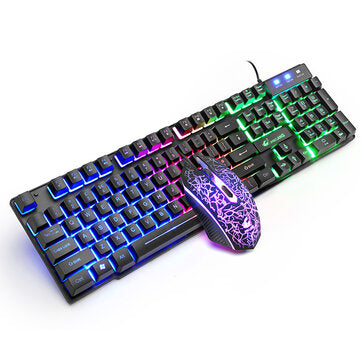 T11 Wired 104 Keys Mechanical Keyboard & Mouse Set Luminous Waterproof Gaming Keyboard Ergonomic Mouse