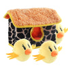 Pet molar toy hiding yellow cat
