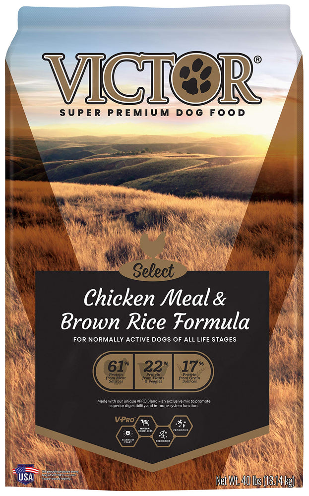 Victor Select Chicken Meal & Brown Rice Formula, Dry Dog Food 15 lbs