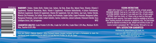 Natural Balance Original Ultra Indoor Chicken Recipe Canned Wet Cat Food