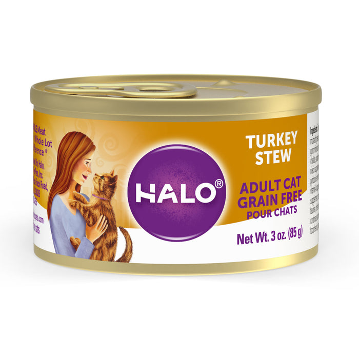 Halo Holistic Grain Free Adult Turkey Stew Canned Cat Food