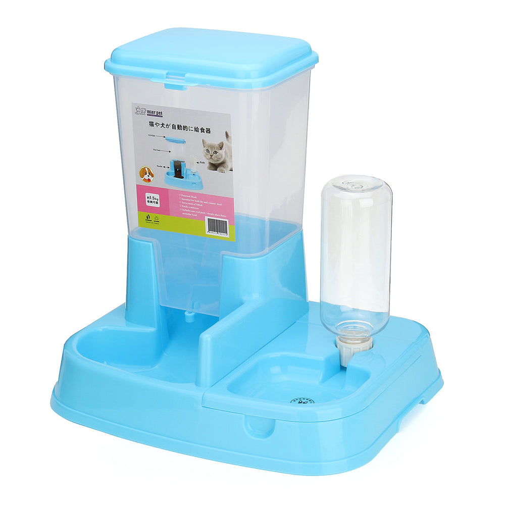 Pet Cat Dog Automatic Water Drinker Dispenser Food Feeder Dish Bowl Bottle Pet Bowl