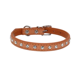 Diamond-studded pet collar shiny row of diamond rhinestone dog ring microfiber soft and comfortable collar dog supplies