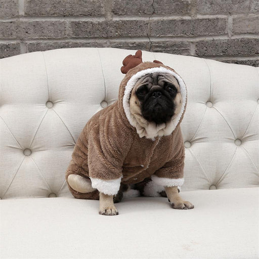 Pet dog clothes elk double padded winter coat