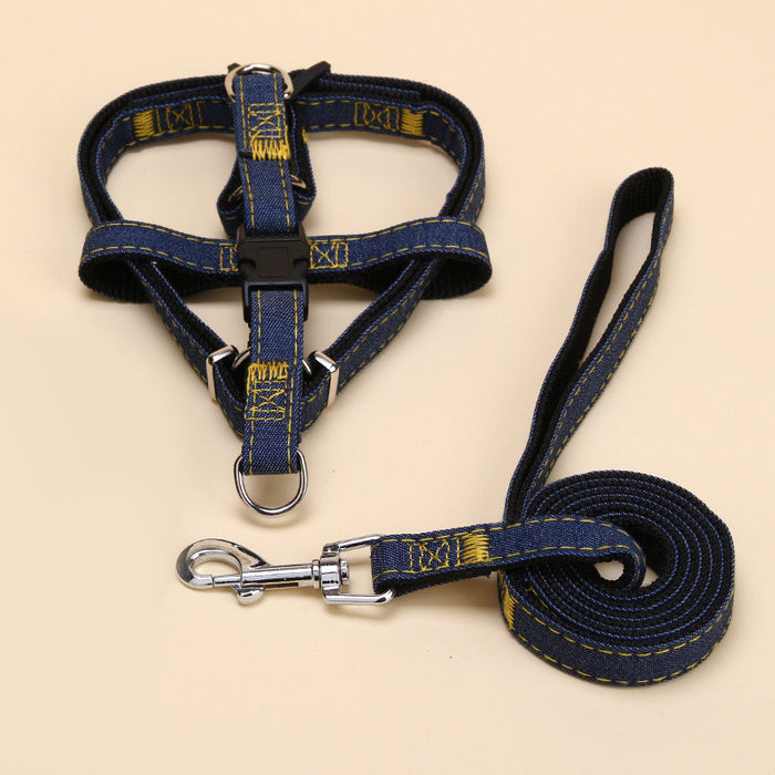 Pet Cowboy Traction Collar Dog Chain Set