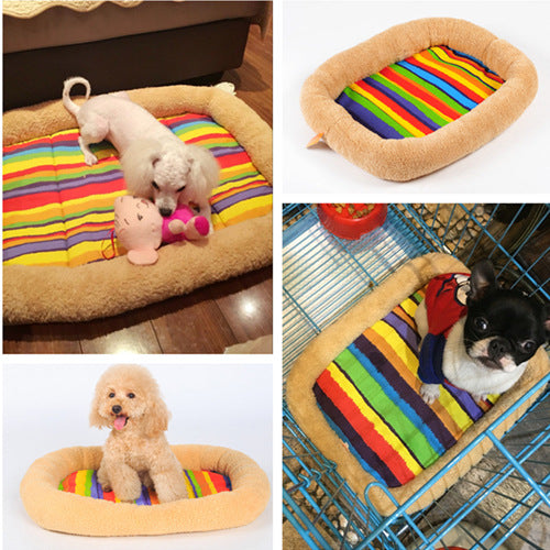 Colorful striped pet mat