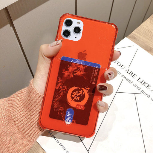 Transparent card holder phone case