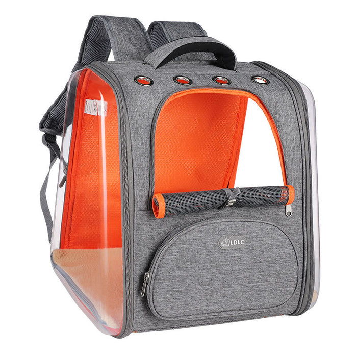 Plastic see-through window pet backpack