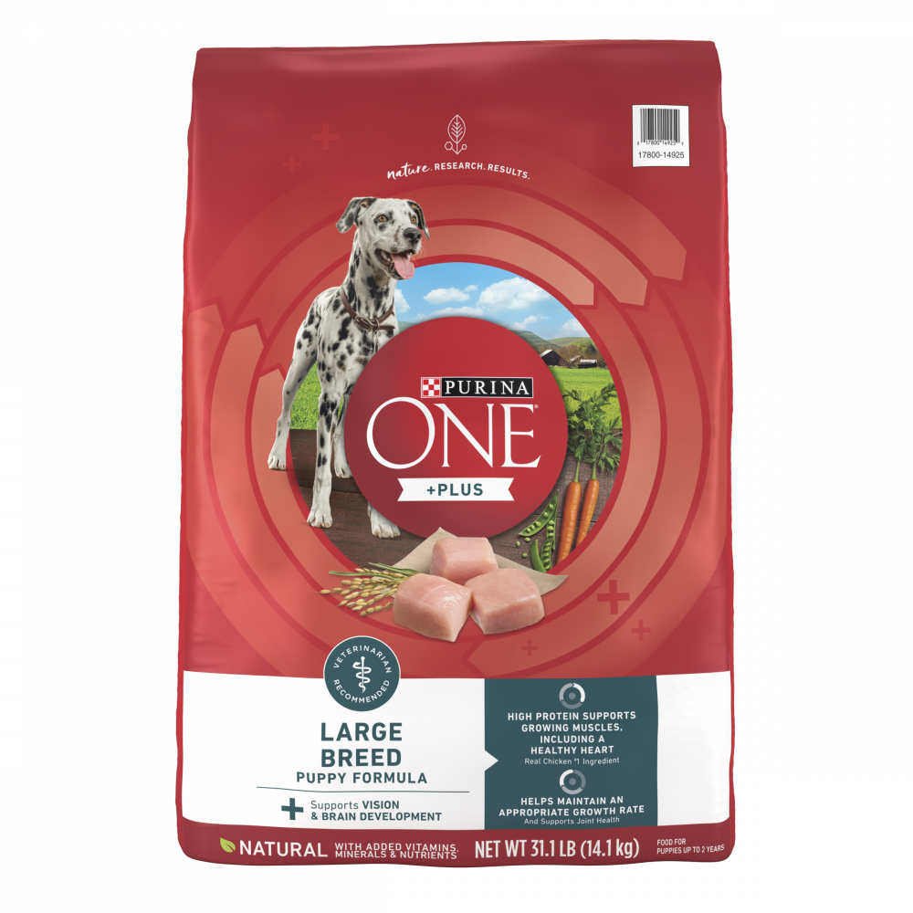 Purina ONE SmartBlend Large Breed Puppy Food - 31.1lb Bag, Real Chicken, High Protein For Joint & Muscle Growth