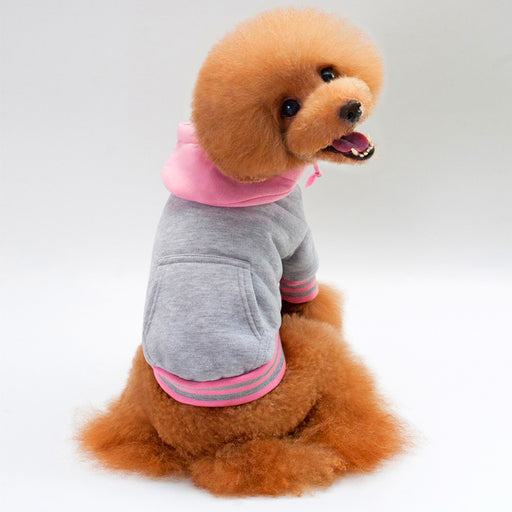 High-end pet clothes color matching sweater with pocket