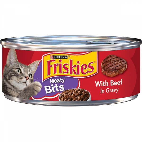 Friskies Meaty Bits With Beef In Gravy Canned Cat Food