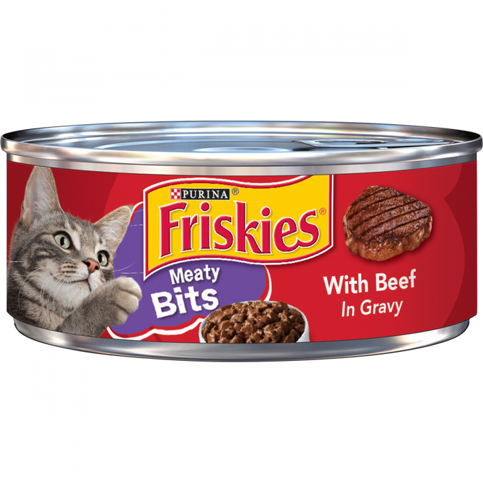 Friskies Meaty Bits With Beef In Gravy Canned Cat Food