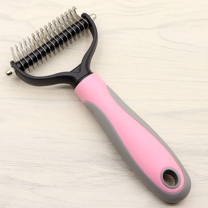 Pet long-haired dogknot comb double-sided blade dog