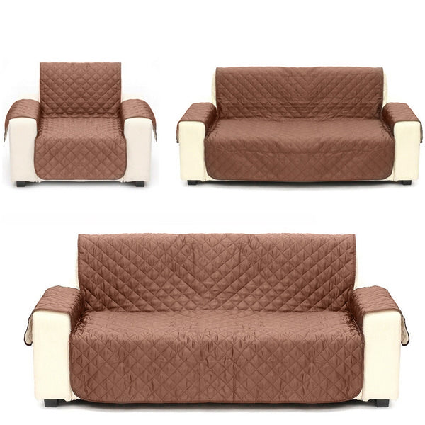 Waterproof Quilted Sofa Covers for Dogs Pets Kids Anti-Slip Couch Recliner Slipcovers 1/2/3 Seater Pet Mat