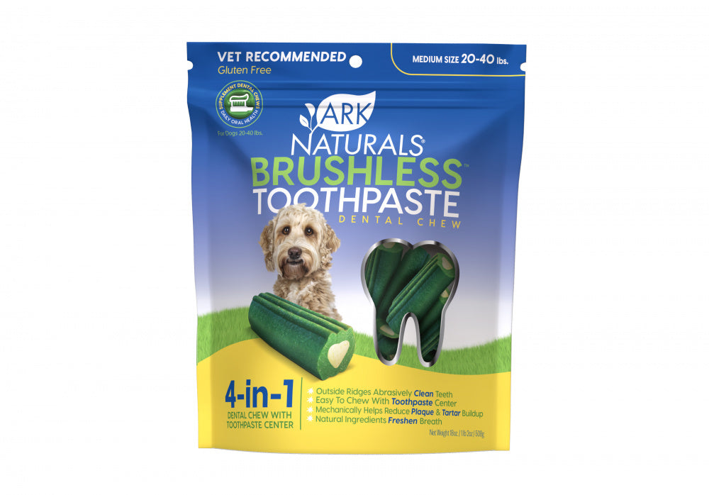 Ark Naturals Brushless-Toothpaste Medium Dog Treats