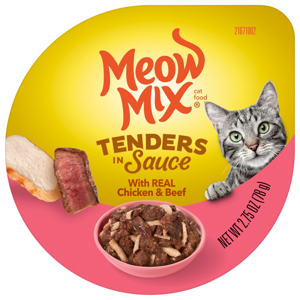 Meow Mix Tender Favorites Real Chicken and Beef in Gravy Cat Food Cups