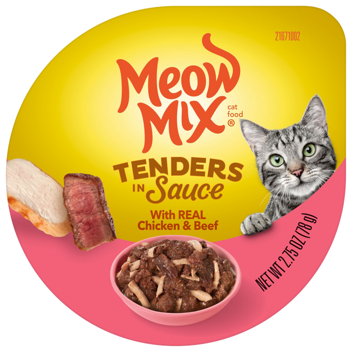 Meow Mix Tender Favorites Real Chicken and Beef in Gravy Cat Food Cups
