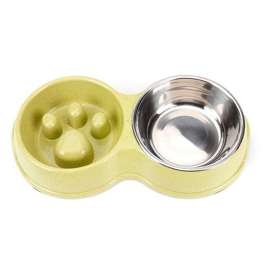 Stainless Steel Double Bowl Pet Tableware