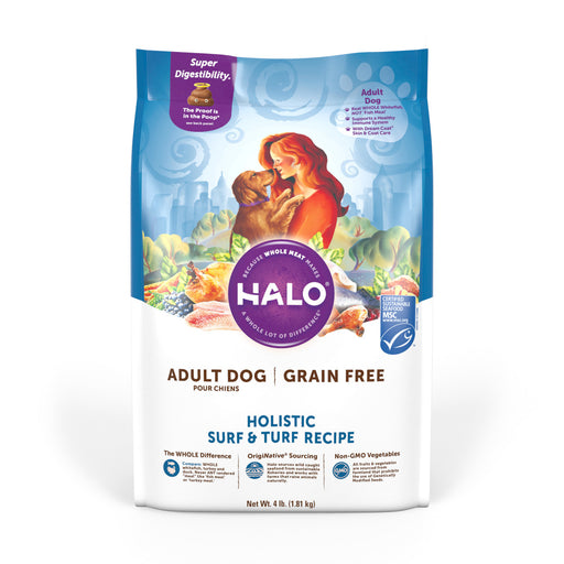Halo Adult Grain Free Holistic Surf & Turf Recipe Dry Dog Food