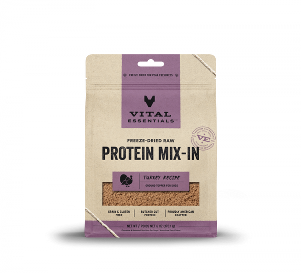Vital Essentials Freeze Dried Turkey Toppers for Cats and Dogs Food