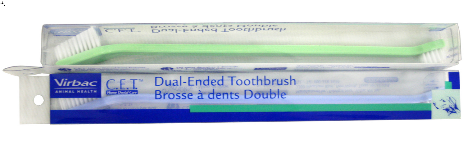 Virbac C.E.T. Dual Ended Pet Toothbrush for Cats and Dogs