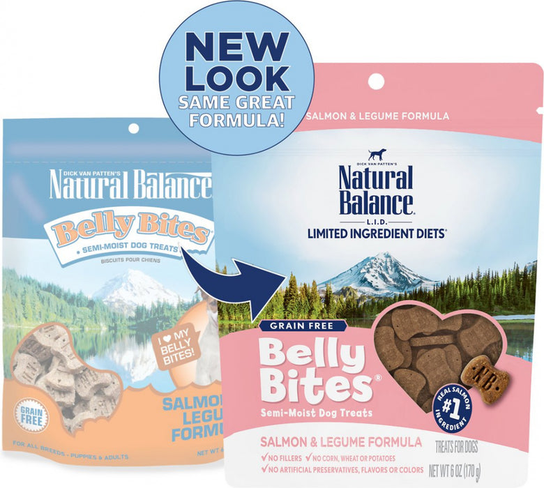 Natural Balance Belly Bites Salmon & Legume Semi-Moist Treats for Dogs