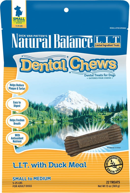 Natural Balance LIT with Grain Free  Duck Meal Dental Dog Chew