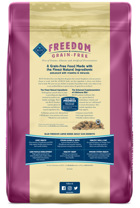 Blue Buffalo Freedom Large Breed Adult Beef Recipe Dry Dog Food