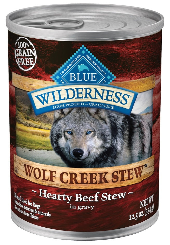 Blue Buffalo Wilderness Wolf Creek Stew Grain-Free Hearty Beef Stew Adult Canned Dog Food