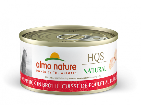 Almo Nature HQS Natural Cat Grain Free Chicken Drumstick In Broth Canned Cat Food