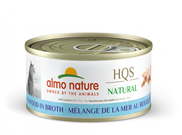 Almo Nature HQS Natural Cat Grain Free Mixed Seafood In Broth Canned Cat Food