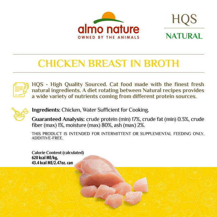 Almo Nature HQS Natural Cat Grain Free Chicken Breast In Broth Canned Cat Food