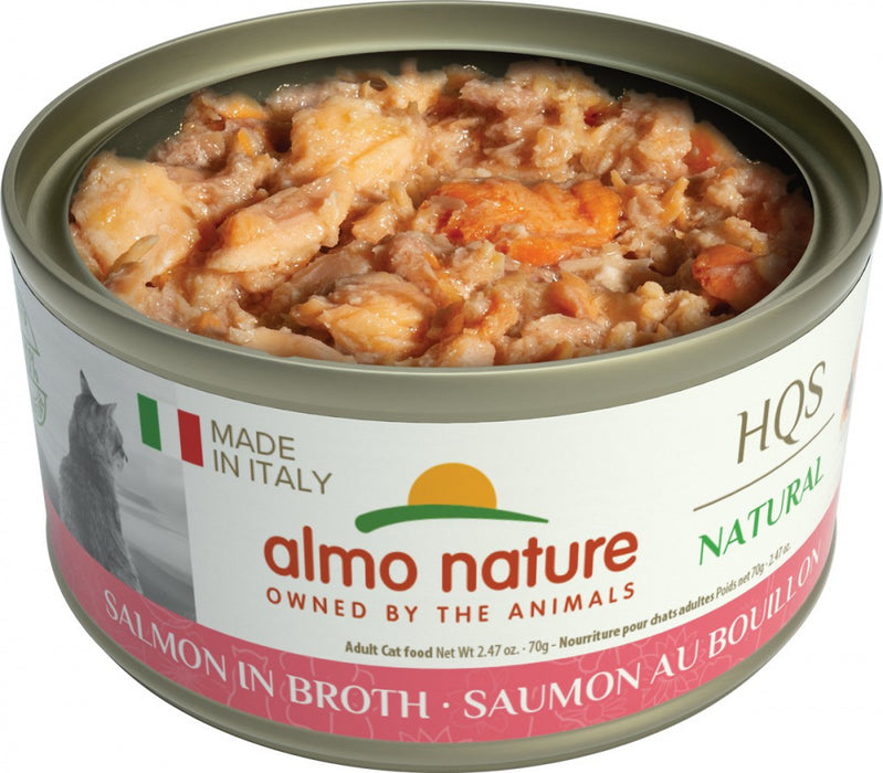 Almo Nature HQS Natural Cat Grain Free Salmon In Broth Canned Cat Food