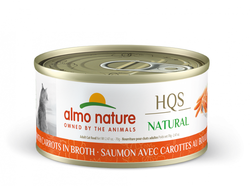Almo Nature HQS Natural Cat Grain Free Salmon with Carrot In Broth Canned Cat Food