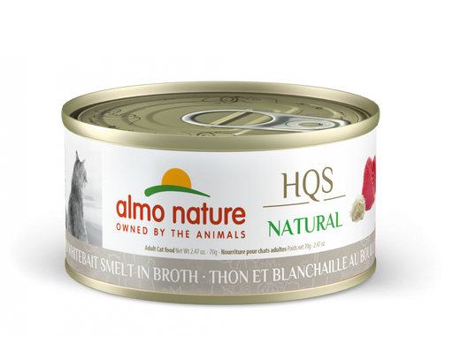 Almo HQS Natural Cat Grain Free Tuna and Whitebait Smelt In Broth Canned Cat Food