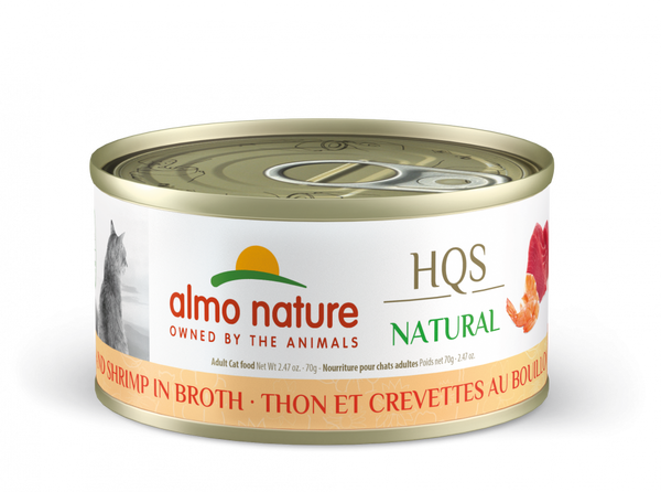 Almo Nature HQS Natural Cat Grain Free Tuna with Shrimp In Broth Canned Cat Food