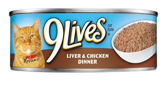 9 Lives Liverand Chicken Dinner Canned Cat Food