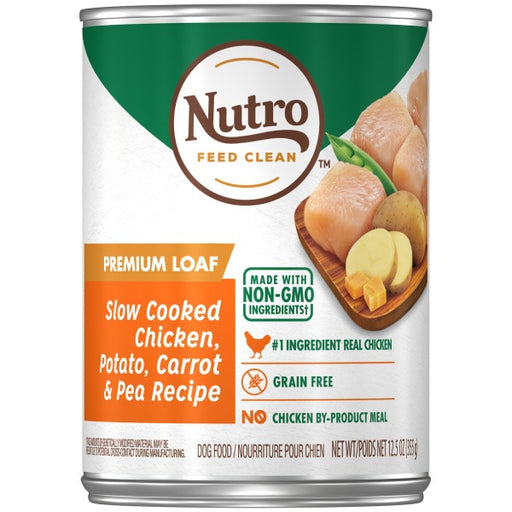 Nutro Premium Loaf Slow Cooked Chicken, Potato, Carrot & Pea Recipe Adult Canned Dog Food