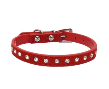 Diamond-studded pet collar shiny row of diamond rhinestone dog ring microfiber soft and comfortable collar dog supplies