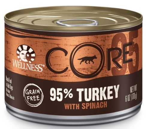 Wellness CORE Grain Free Natural 95% Turkey and Spinach Recipe Wet Canned Dog Food