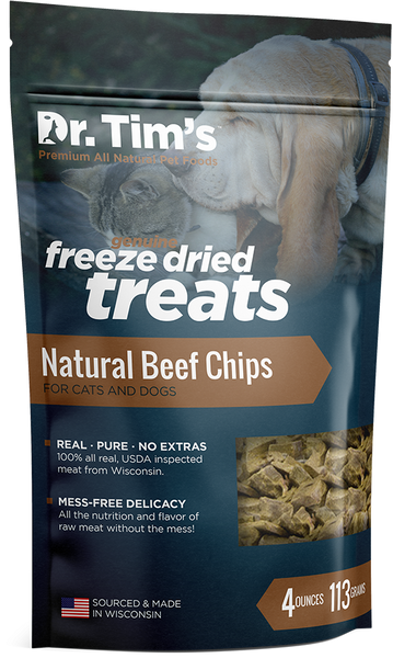 Dr. Tim's Freeze Dried Natural Beef Chips Dog and Cat Treats