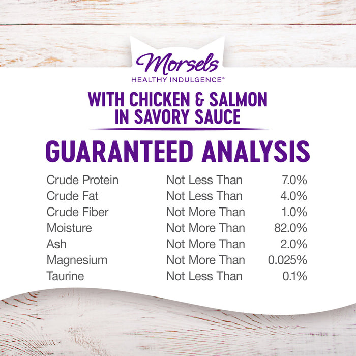 Wellness Healthy Indulgence Natural Grain Free Morsels with Chicken and Salmon in Savory Sauce Cat Food Pouch