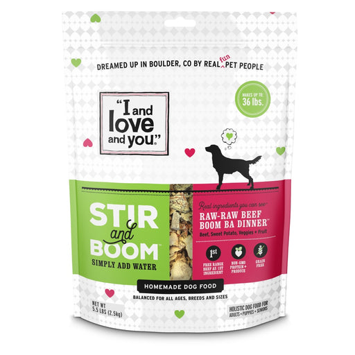 I and Love and You Grain Free Stir and Boom Raw Raw Beef Boom Ba Dehydrated Raw Dog Food