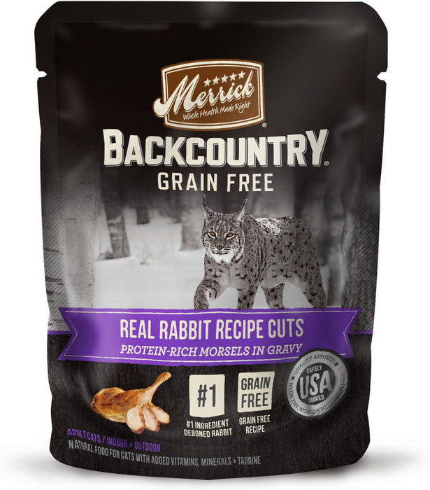 Merrick Backcountry Grain Free Real Rabbit Cuts Recipe Cat Food Pouch