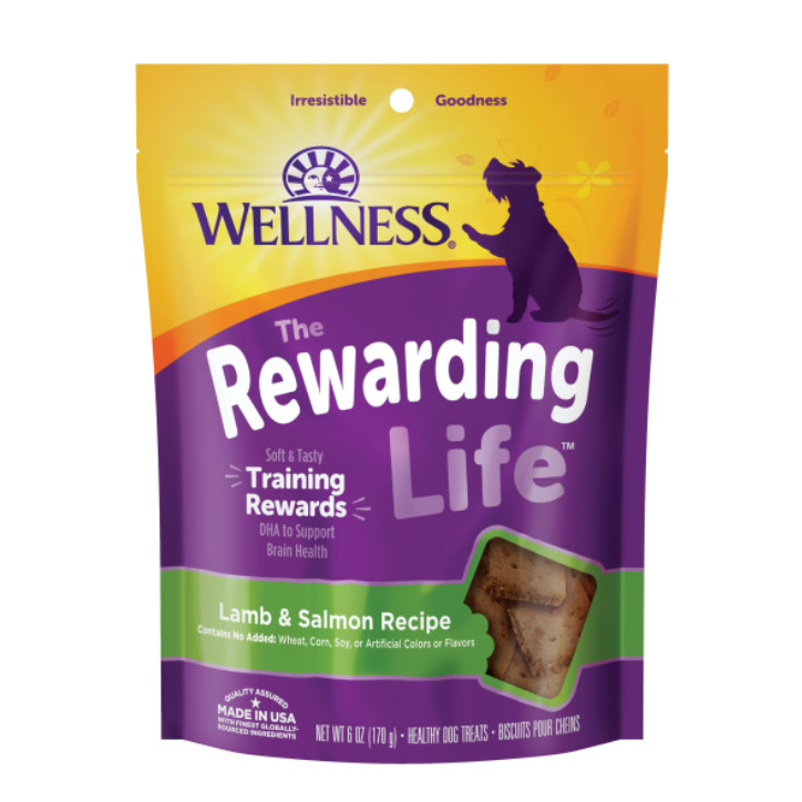 Wellness Rewarding Life Soft & Chewy Dog Treats Grain Free Lamb & Salmon