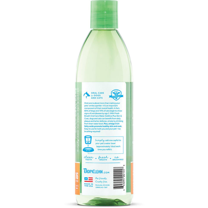 Tropiclean Fresh Breath Water Additive Plus Skin & Coat  for Dogs and Cats