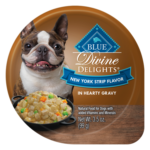 Blue Buffalo Divine Delights Small Breed NY Strip in Gravy Dog Food Cup