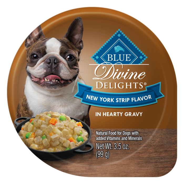 Blue Buffalo Divine Delights Small Breed NY Strip in Gravy Dog Food Cup