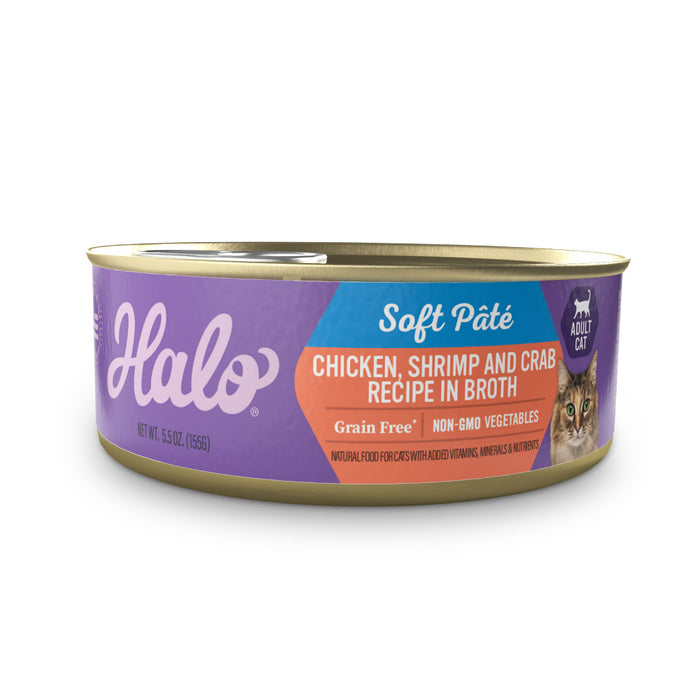Halo Holistic Grain Free Adult Chicken, Shrimp & Crab Stew Canned Cat Food